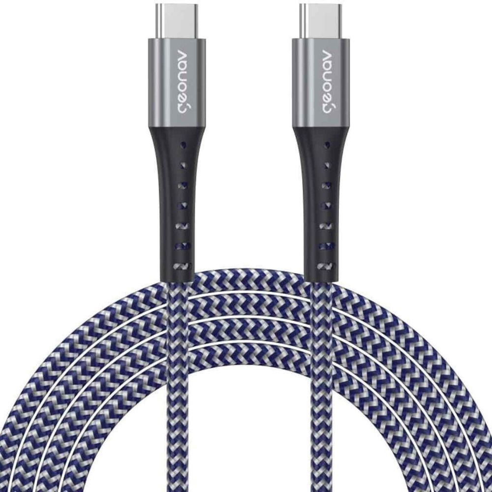 Cabo USB-C para USB-C 2m Geonav UCC05K nylon trançado