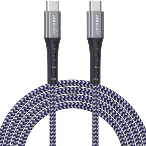 Cabo USB-C para USB-C 2m Geonav UCC05K nylon trançado
