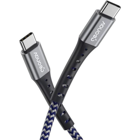 Cabo USB-C para USB-C 2m Geonav UCC05K nylon trançado